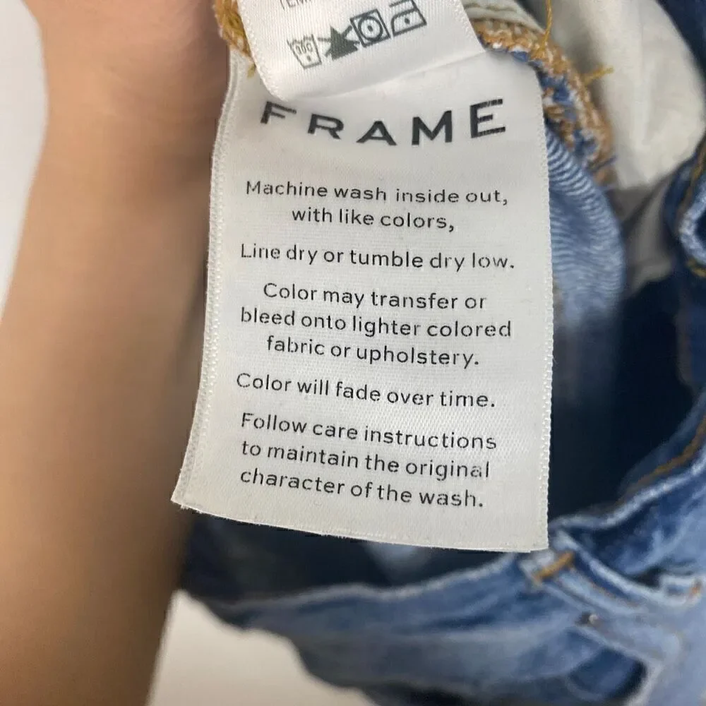 FRAME 'Le Mix Repair' High-Waist Jeans Palomino - Size 28 - Picture 8 of 11